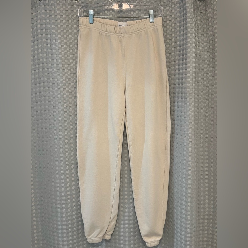 MATE the Label Cream Elastic-Waist Track Pants